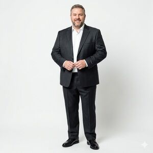 Alberto Cardinali Men's Sz 52R 46W Black 2 Button Suit Model Milan Paris NWT